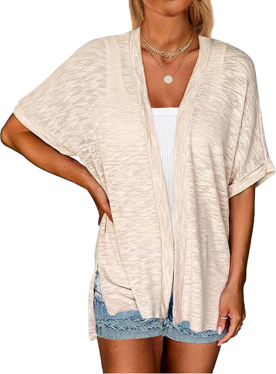 Women's Casual Summer Cardigan Open Front Beach Coverups