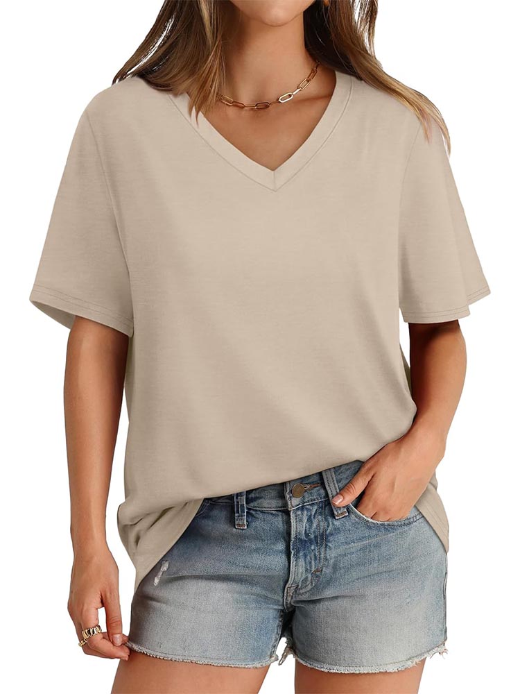 Womens V Neck Short Sleeve T Shirts (BUY 3 FREE SHIPPING)