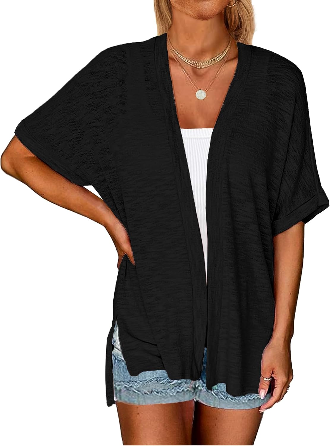 Women's Casual Summer Cardigan Open Front Beach Coverups