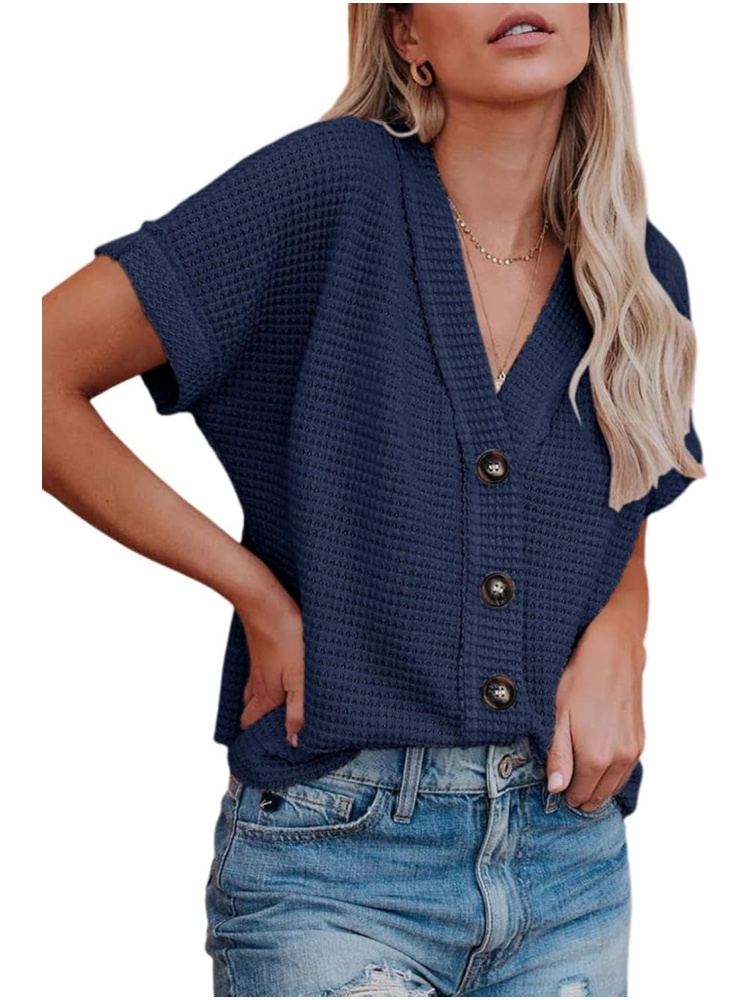 Women's Casual Waffle Knit Button Down Shirts (BUY 2 FREE SHIPPING)