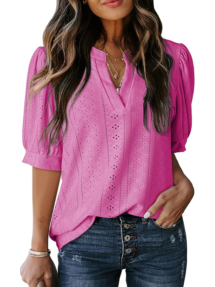 Womens Casual Hollow Out Cute Lace Tops (buy 3 free shipping)