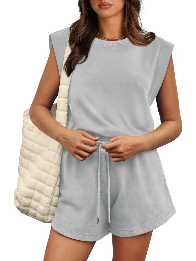 Women's Cap Sleeve Adjustable Drawstring Waistband Rompers with Pockets (BUY 2 FREE SHIPPING)