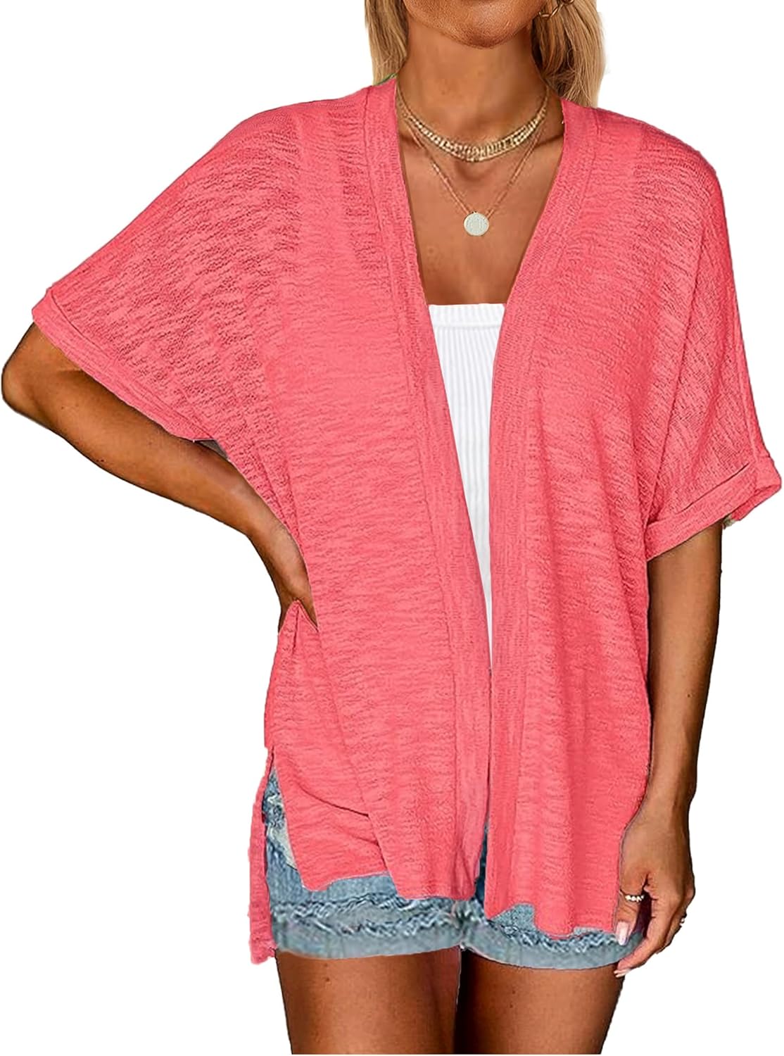 Women's Casual Summer Cardigan Open Front Beach Coverups