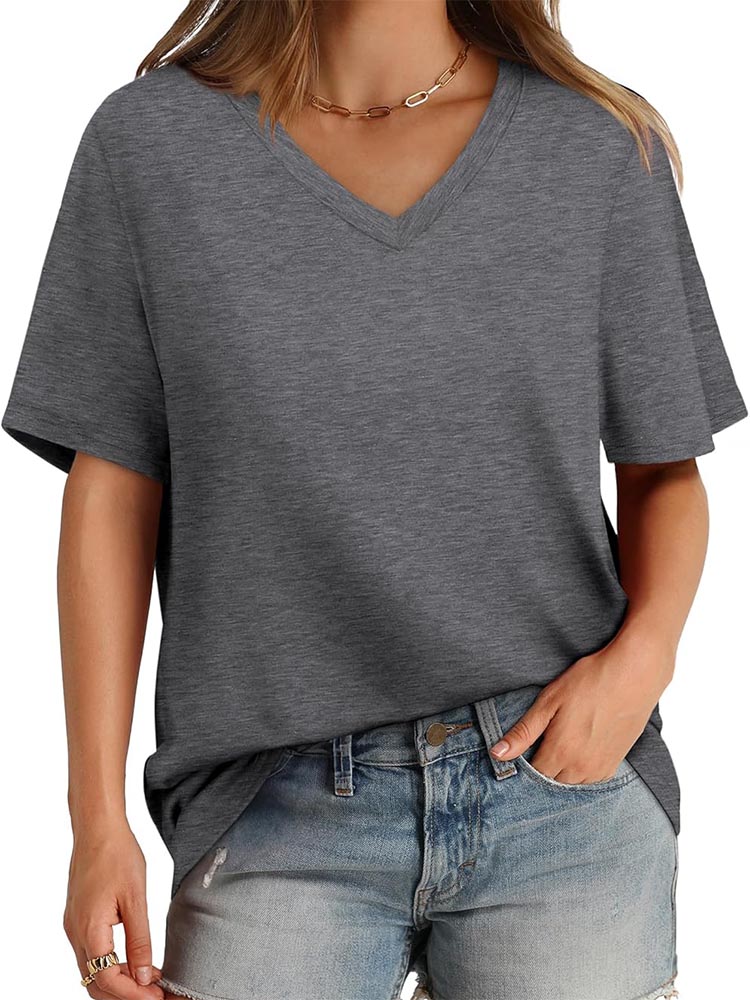 Womens V Neck Short Sleeve T Shirts (BUY 3 FREE SHIPPING)