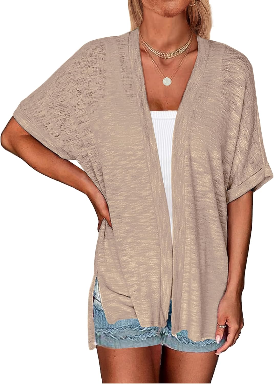Women's Casual Summer Cardigan Open Front Beach Coverups