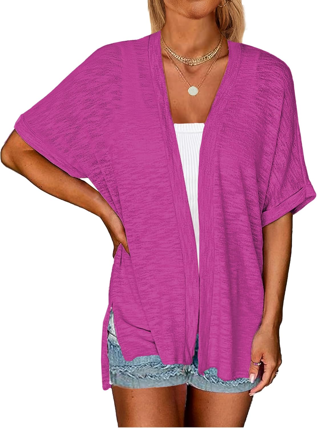 Women's Casual Summer Cardigan Open Front Beach Coverups