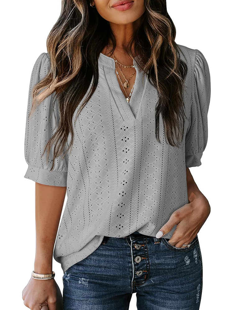 Womens Casual Hollow Out Cute Lace Tops (buy 3 free shipping)