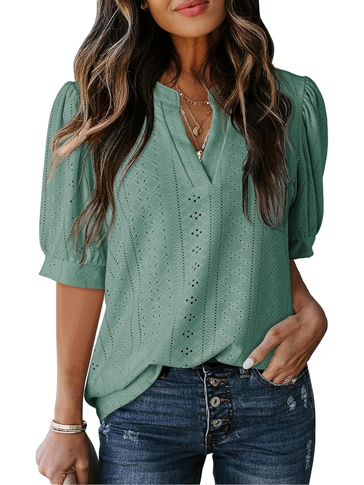 Womens Casual Hollow Out Cute Lace Tops (buy 3 free shipping)