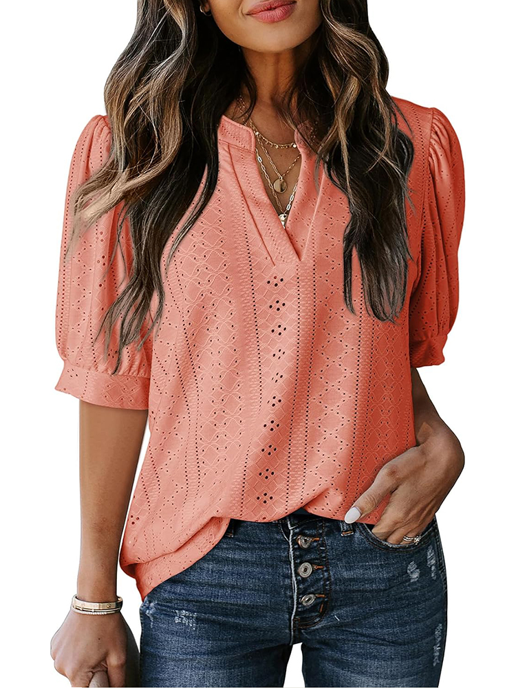 Womens Casual Hollow Out Cute Lace Tops (buy 3 free shipping)