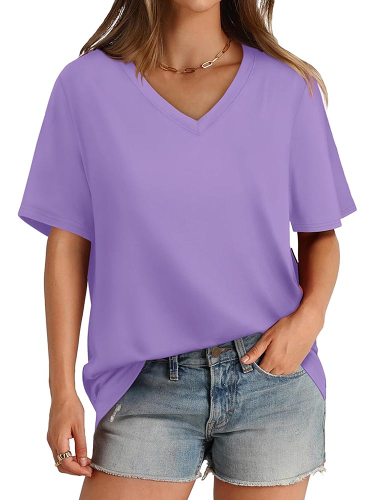 Womens V Neck Short Sleeve T Shirts (BUY 3 FREE SHIPPING)