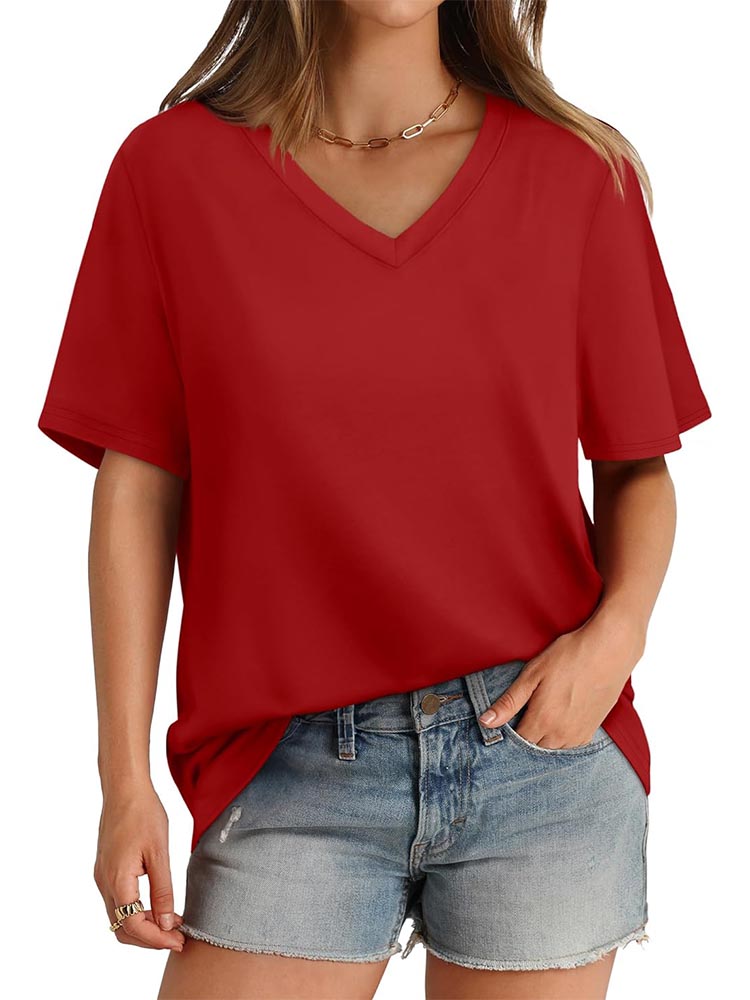 Womens V Neck Short Sleeve T Shirts (BUY 3 FREE SHIPPING)