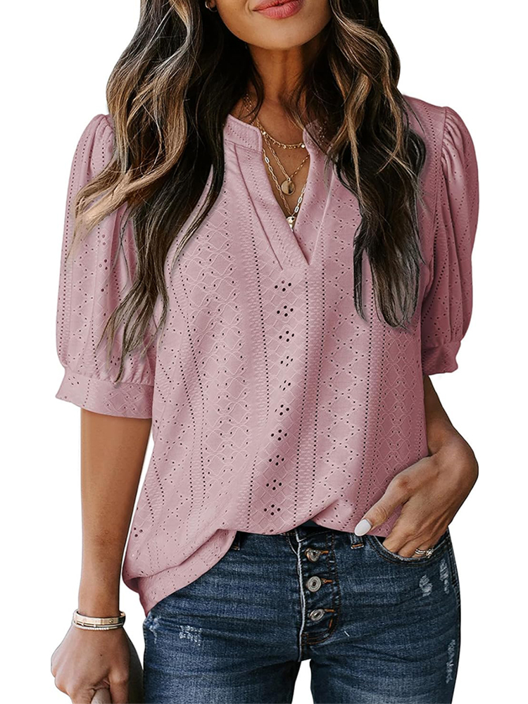 Womens Casual Hollow Out Cute Lace Tops (buy 3 free shipping)