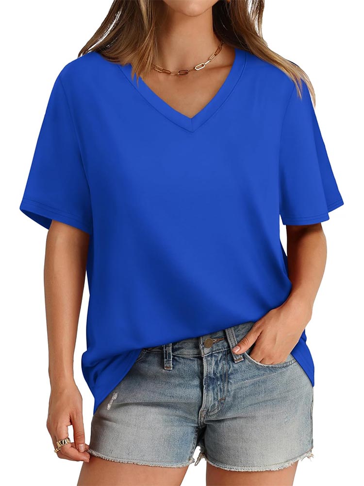 Womens V Neck Short Sleeve T Shirts (BUY 3 FREE SHIPPING)