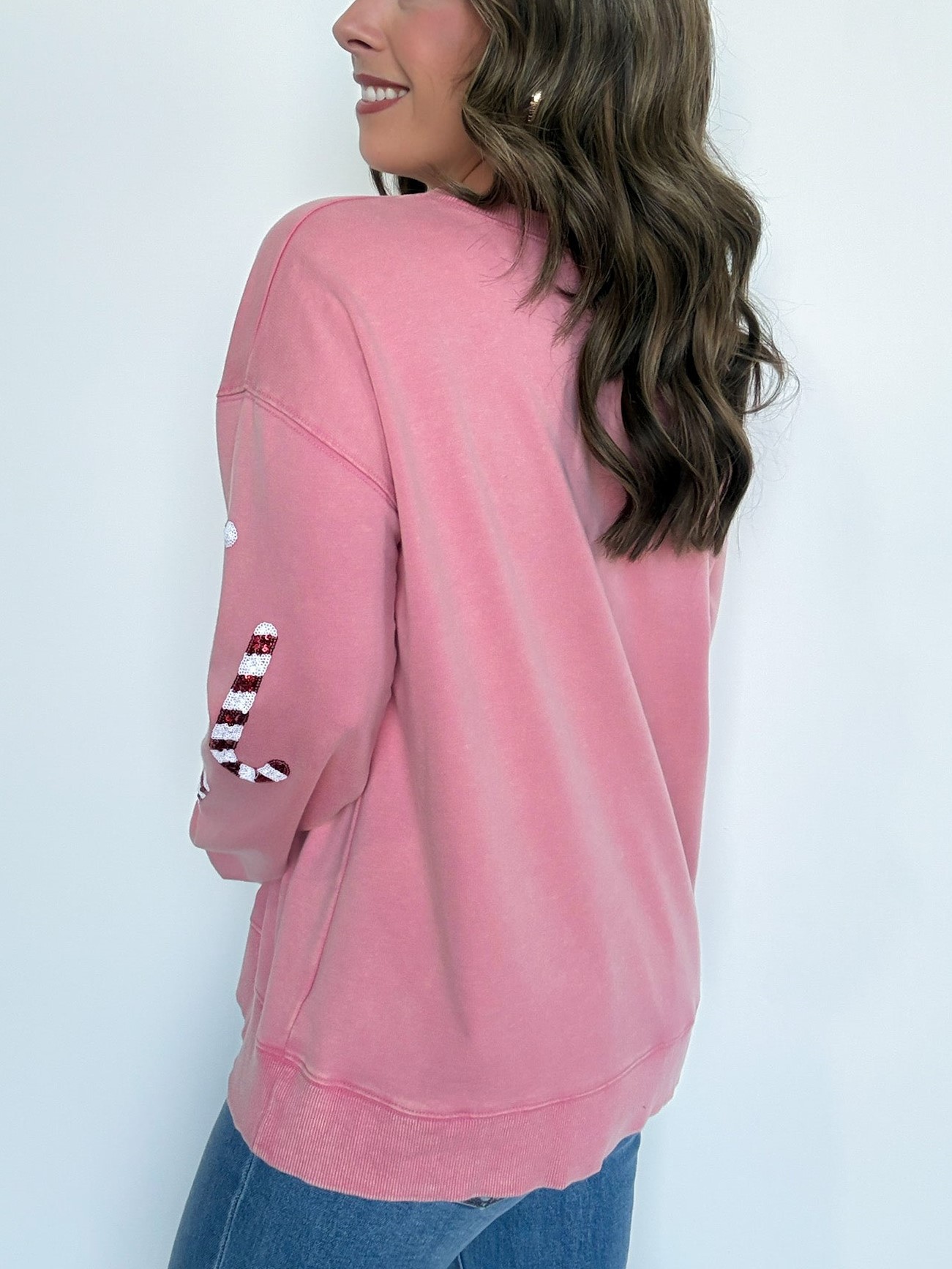 Women's Santa Pattern Sequin Pullover