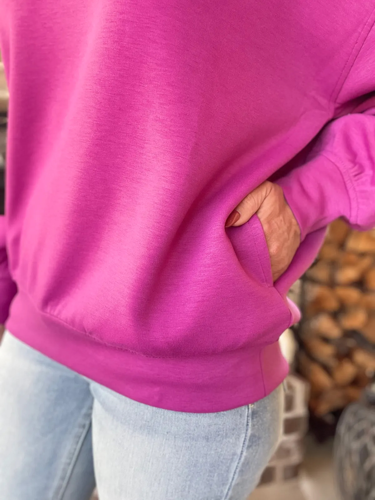 Women's Oversized Long Sleeve Quarter Zip Sweatshirts