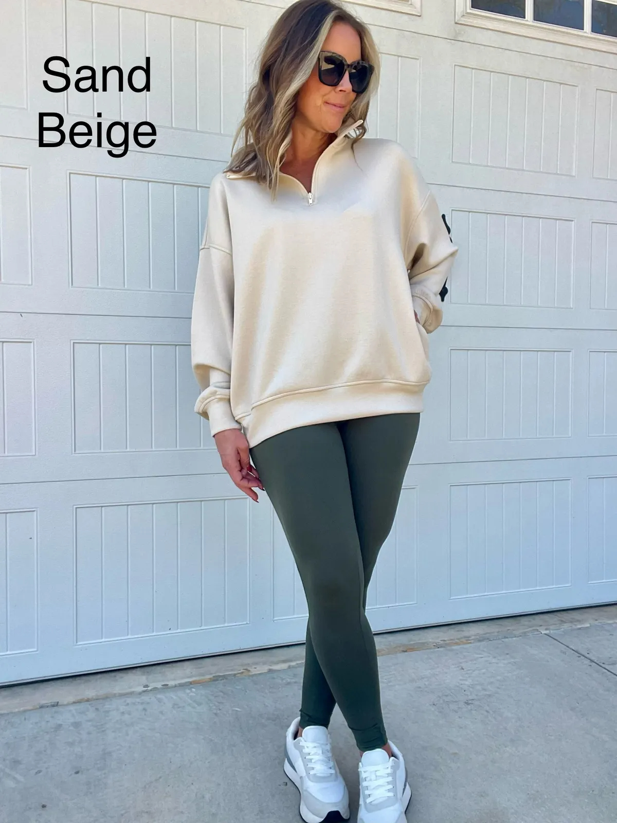 Women's Oversized Long Sleeve Quarter Zip Sweatshirts