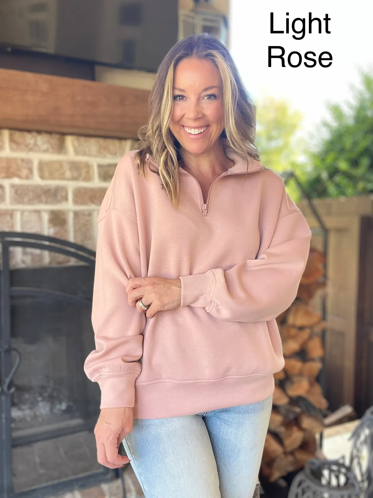 Women's Oversized Long Sleeve Quarter Zip Sweatshirts