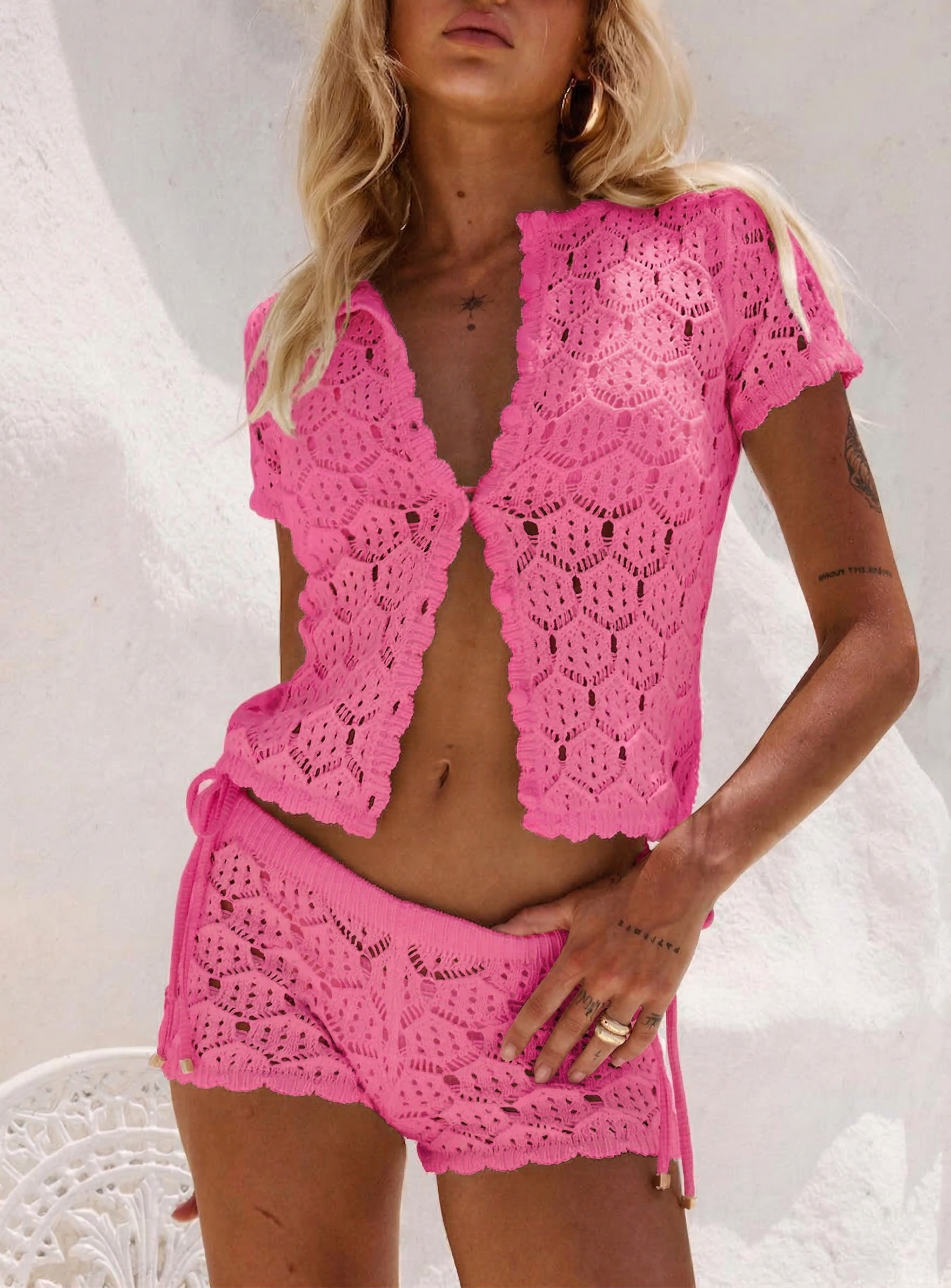 🍨Women's Casual Summer Knitted bohemian style Two-Piece Set