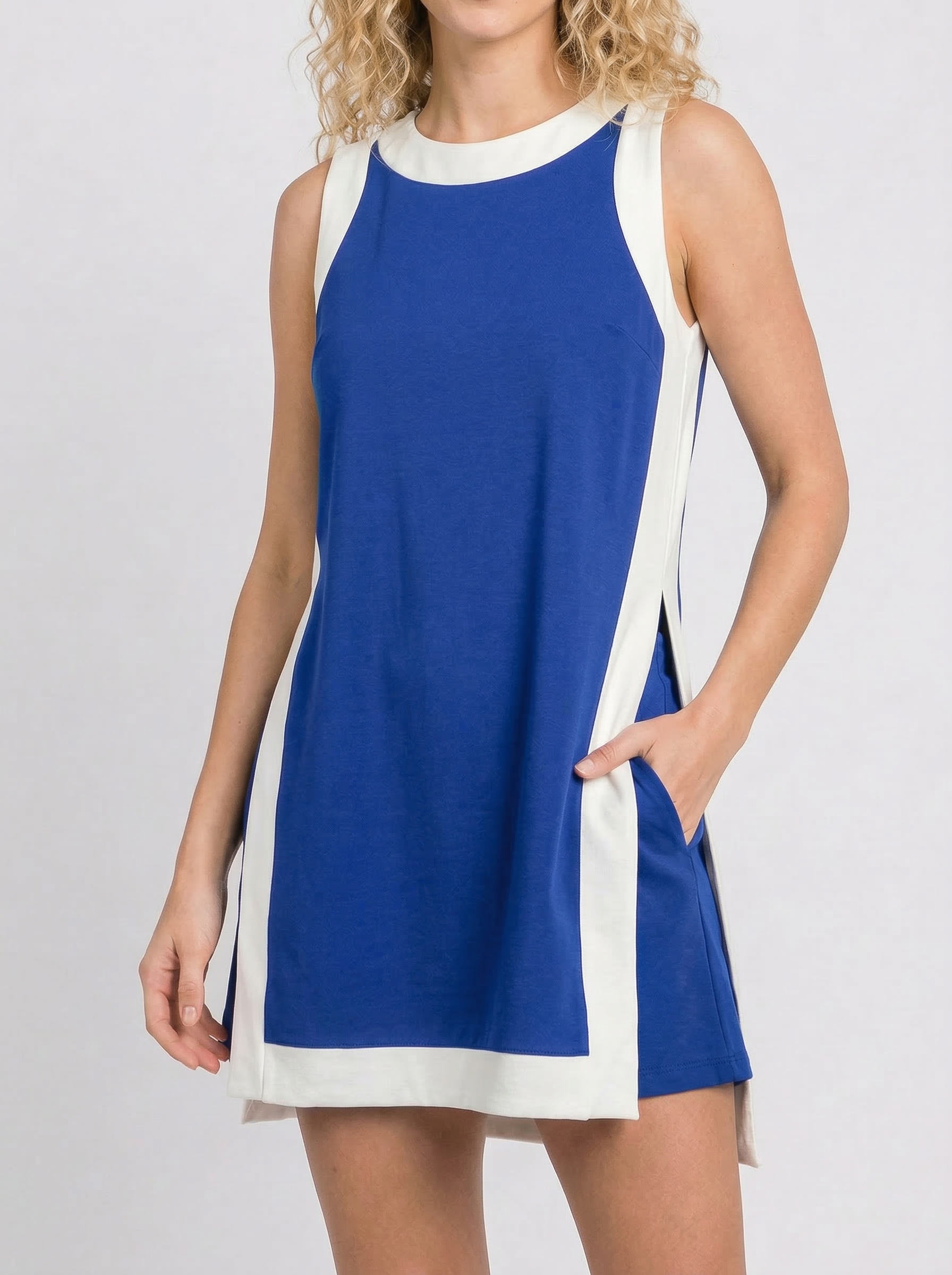 🎀Women's Casual Color Block Sleeveless Tops Matching Shorts with Pockets Set 