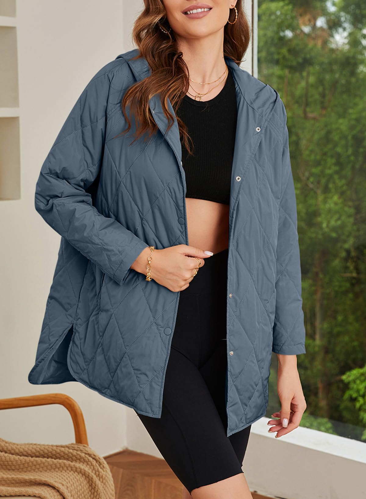 Hooded Diamond Quilted Lightweight Jacket (BUY 2 FREE SHIPPING!!!)
