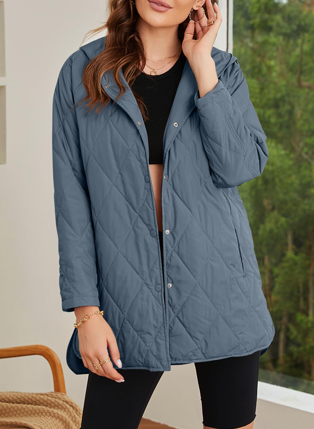 Hooded Diamond Quilted Lightweight Jacket (BUY 2 FREE SHIPPING!!!)