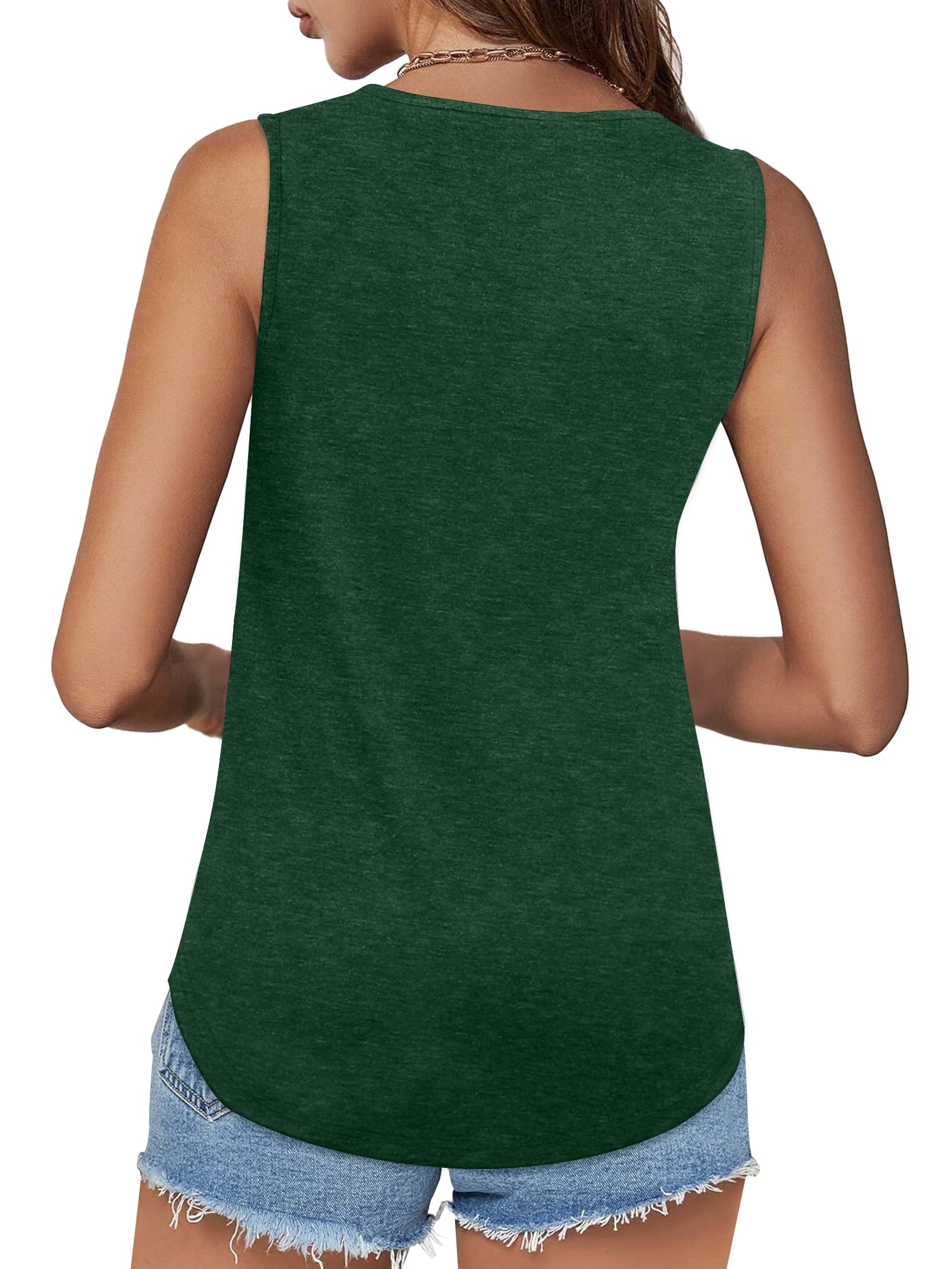 🔥Womens Shirts Casual Square Neck Sleeveless Tunic Tops(buy 3 free shipping)