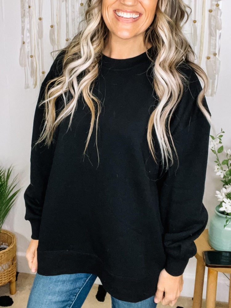 Fleece Lined Oversized Sweatshirt