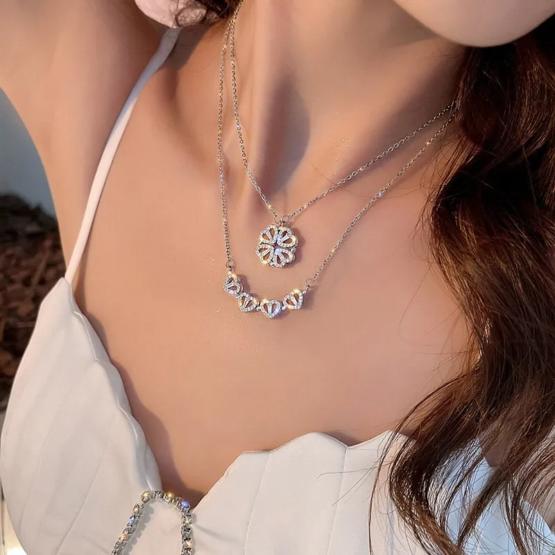 🎄Christmas Hot Sale🎁Four Leaf Heart Shape Lucky Necklace