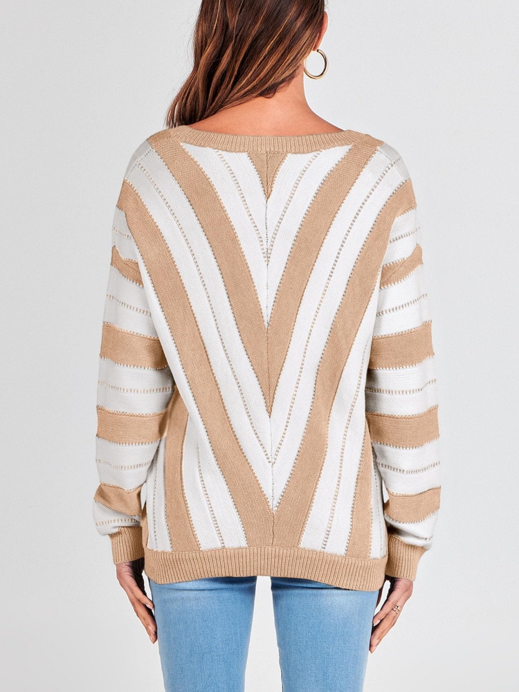 Striped Color Block Knitted Sweater