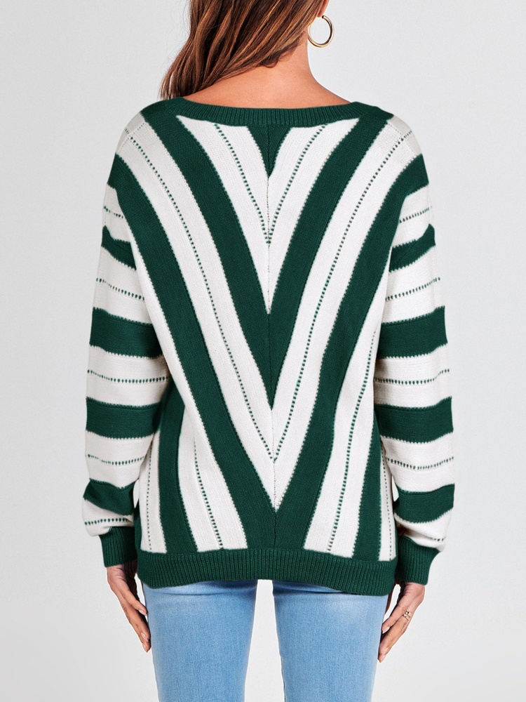 Striped Color Block Knitted Sweater