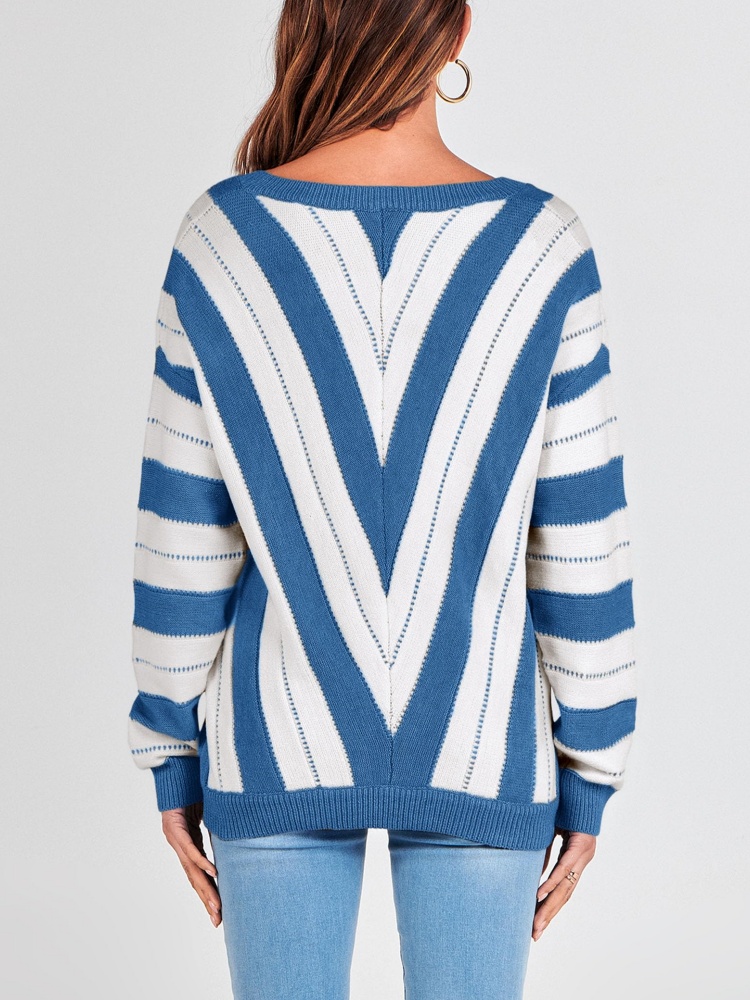 Striped Color Block Knitted Sweater