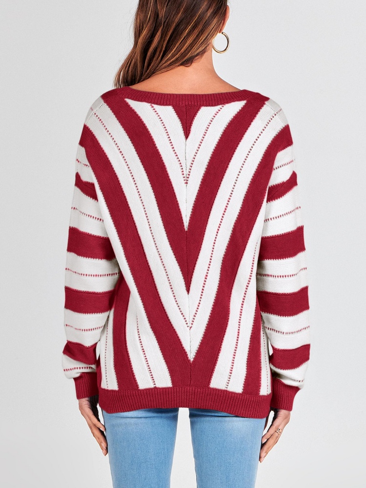 Striped Color Block Knitted Sweater
