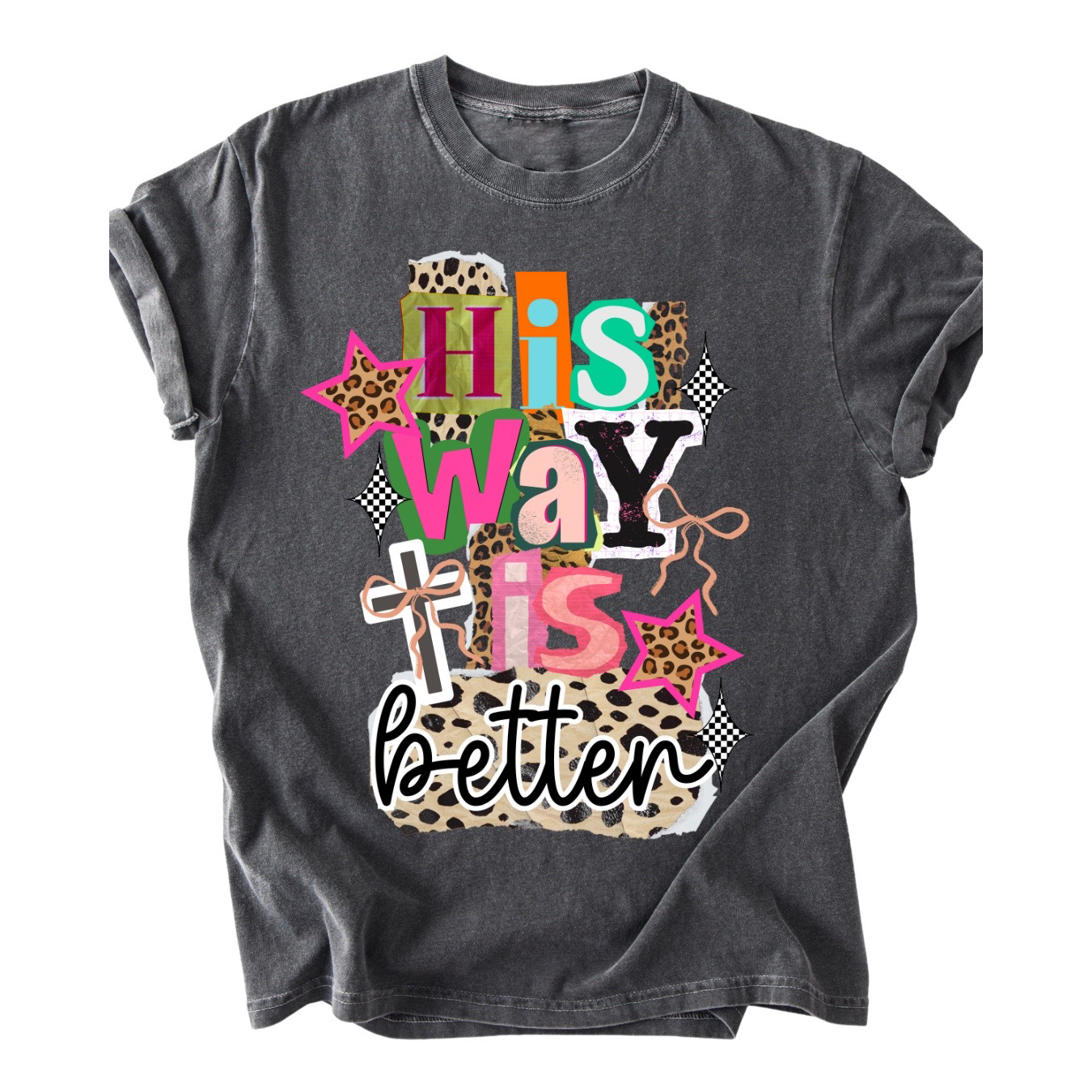 Retro Collage Style Positive Christian Faith T-shirt