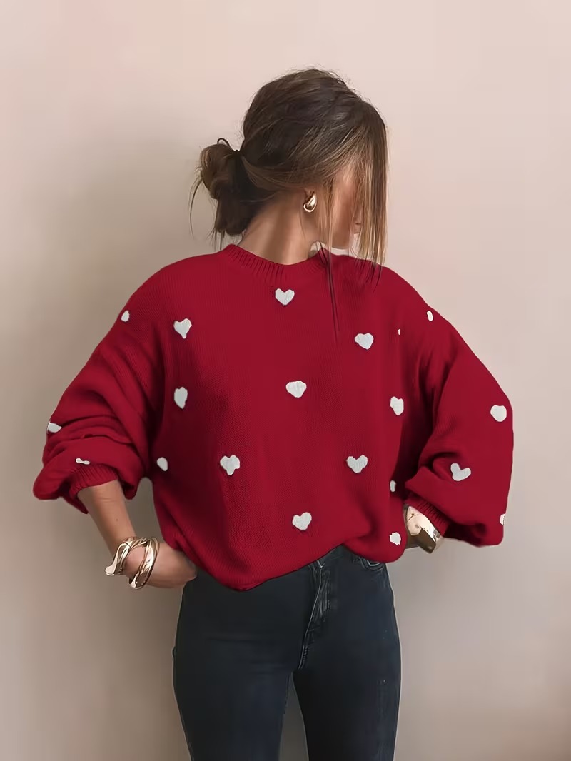 VALENTINE'S DAY SWEETHEART PRINT SWEATER (BUY 2 FREE SHIPPING)