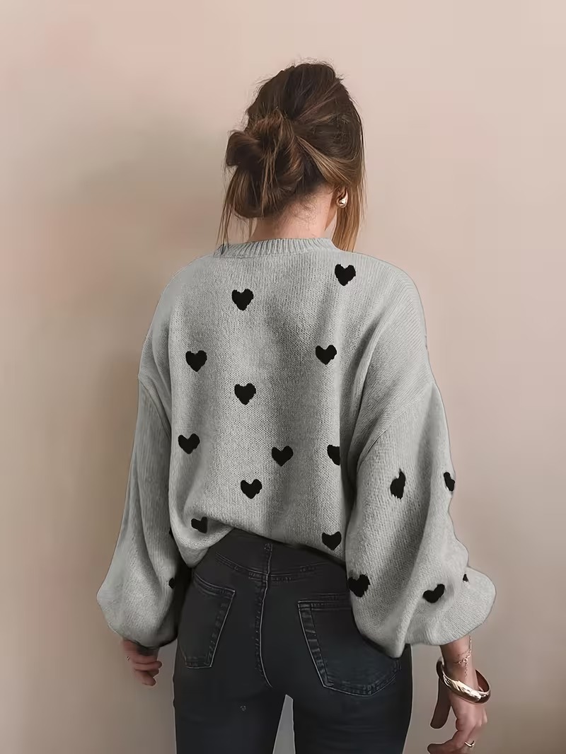 VALENTINE'S DAY SWEETHEART PRINT SWEATER (BUY 2 FREE SHIPPING)