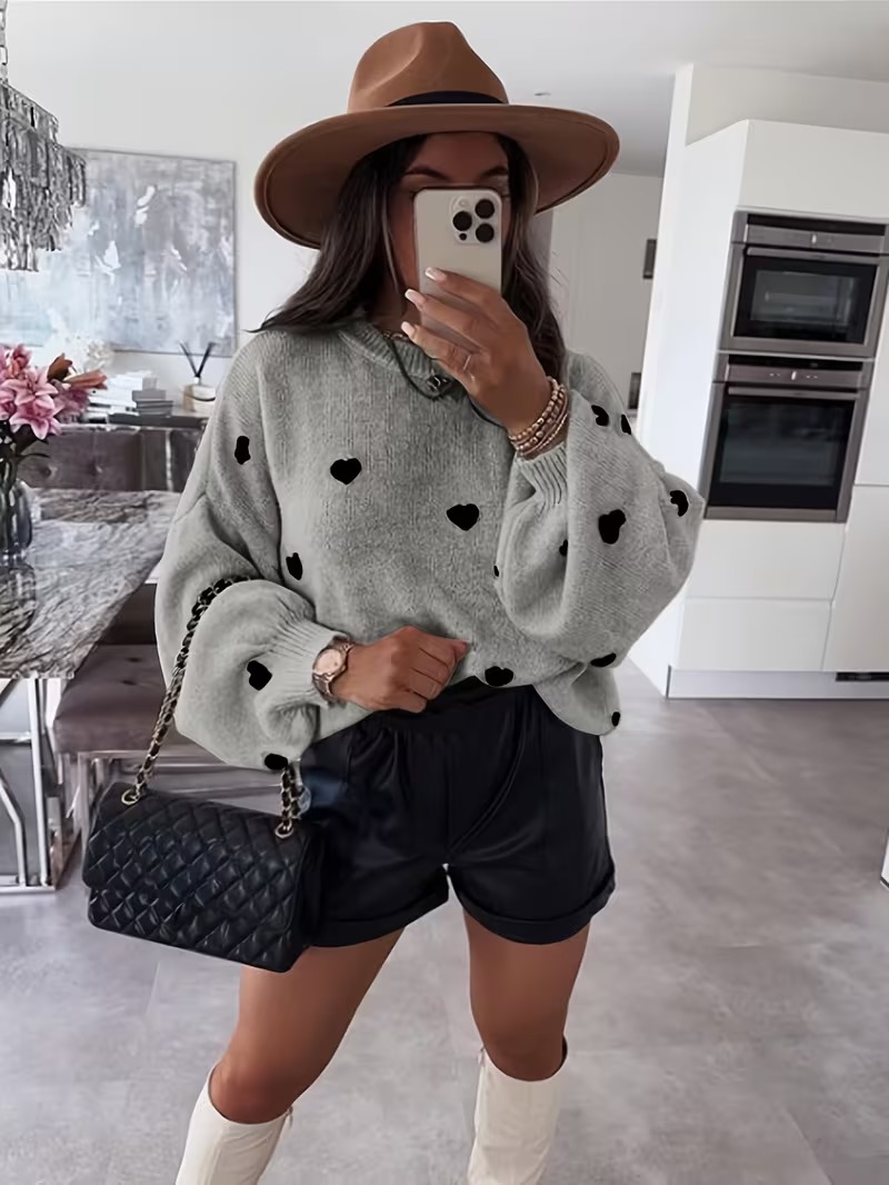 VALENTINE'S DAY SWEETHEART PRINT SWEATER (BUY 2 FREE SHIPPING)