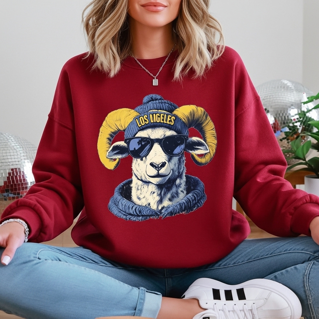 Vintage Los Angles Rams Football Fan Mascot Sweatshirt