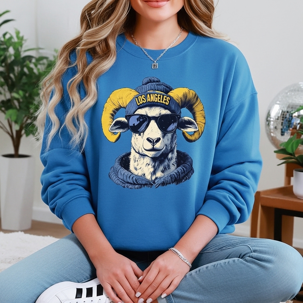 Vintage Los Angles Rams Football Fan Mascot Sweatshirt