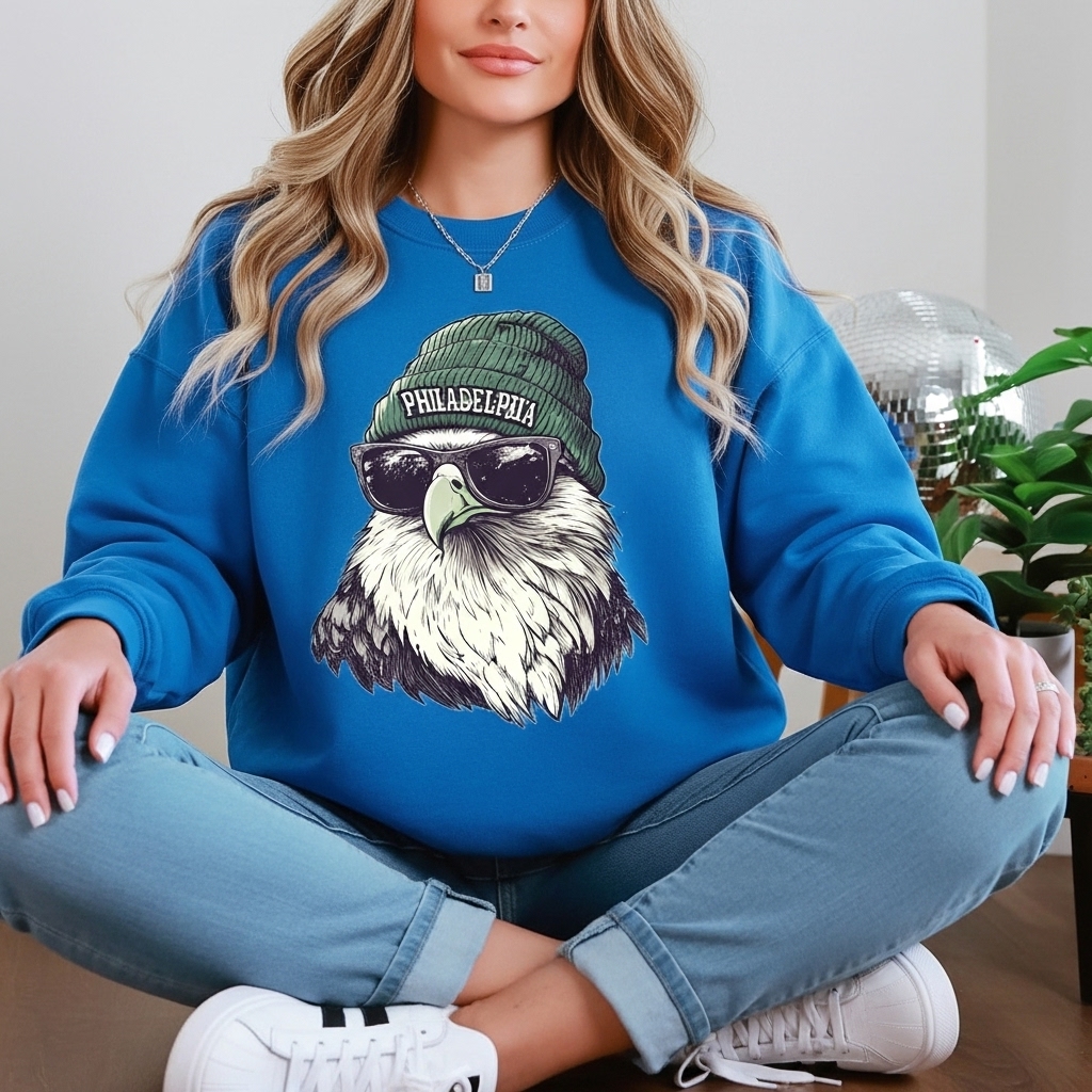 Retro Style Philadelphia Eagles Football Mascot Sweatshirt