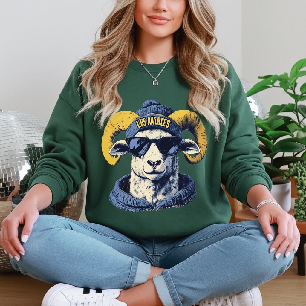 Vintage Los Angles Rams Football Fan Mascot Sweatshirt