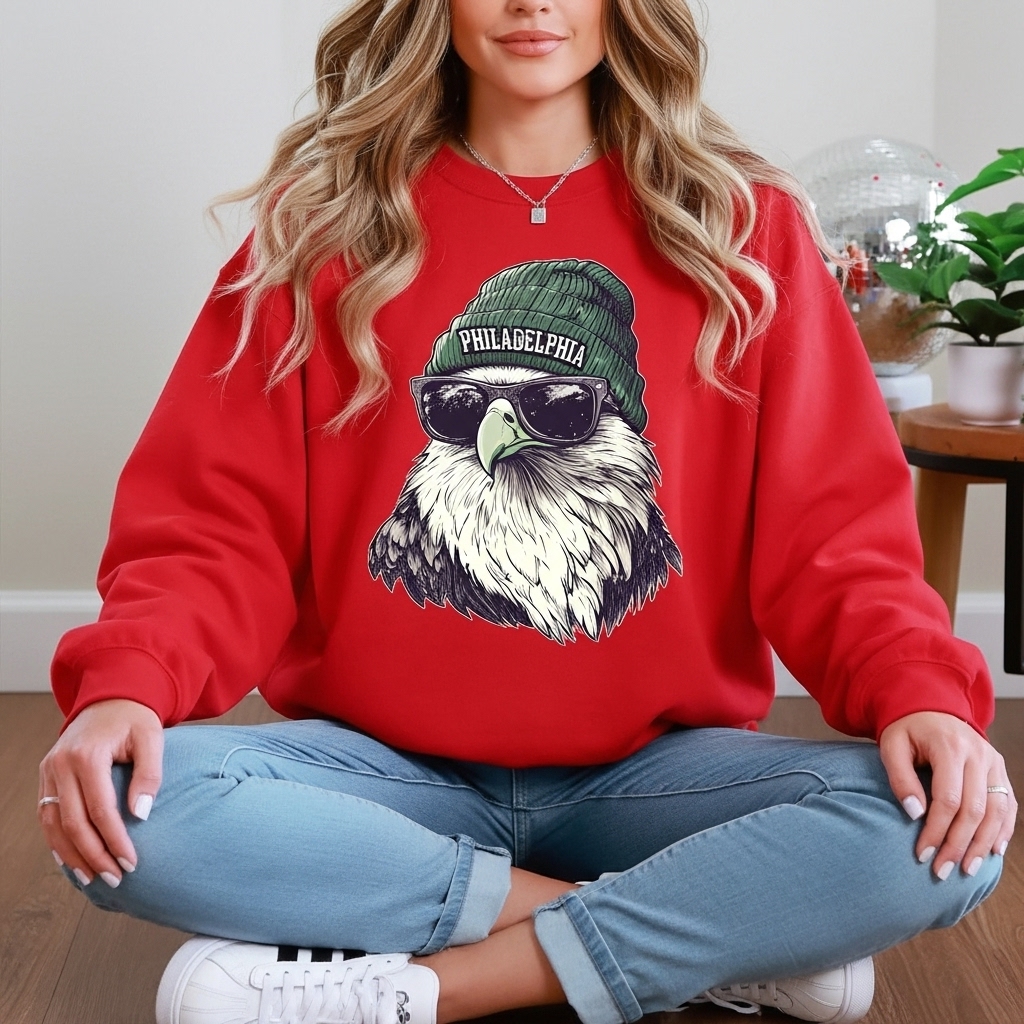 Retro Style Philadelphia Eagles Football Mascot Sweatshirt