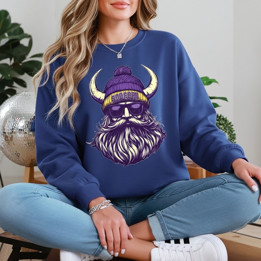 Funny Vintage Minnesota Vikings Football Fan Mascot Sweatshirt