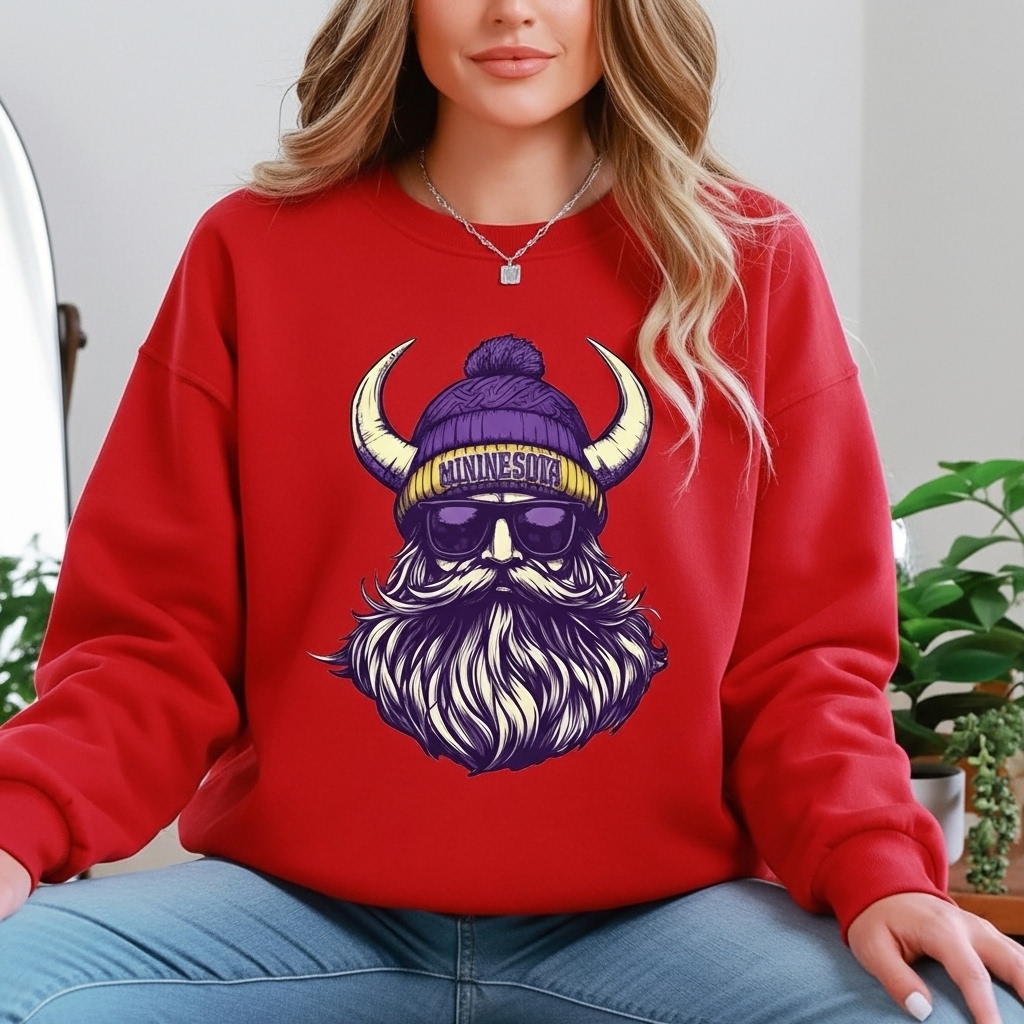 Funny Vintage Minnesota Vikings Football Fan Mascot Sweatshirt