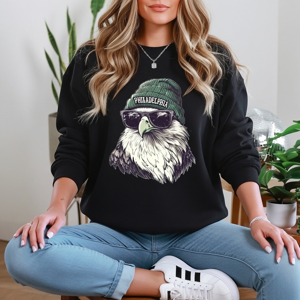 Retro Style Philadelphia Eagles Football Mascot Sweatshirt