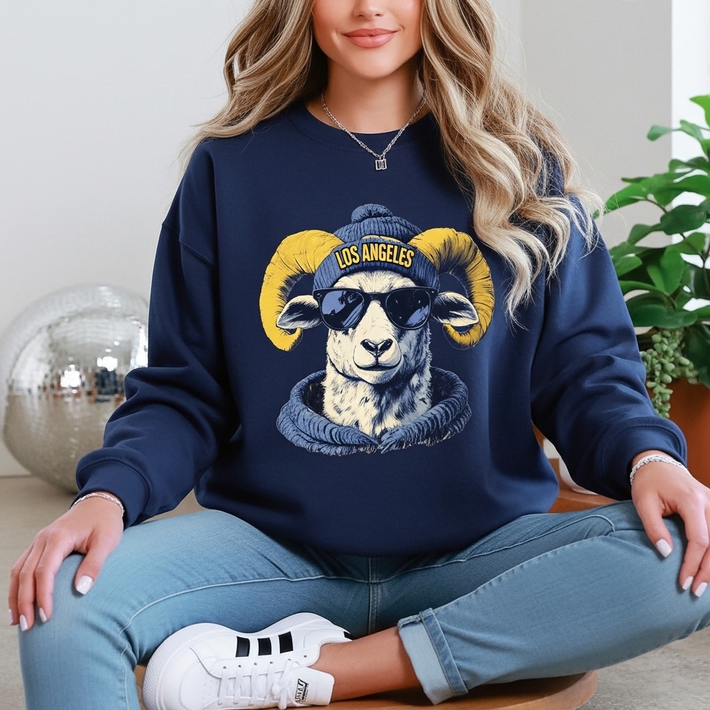 Vintage Los Angles Rams Football Fan Mascot Sweatshirt