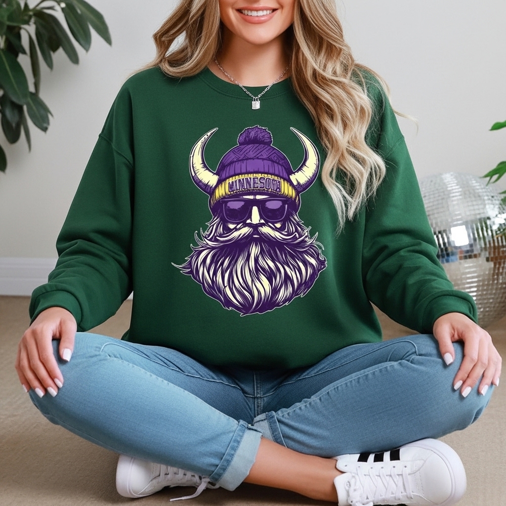 Funny Vintage Minnesota Vikings Football Fan Mascot Sweatshirt