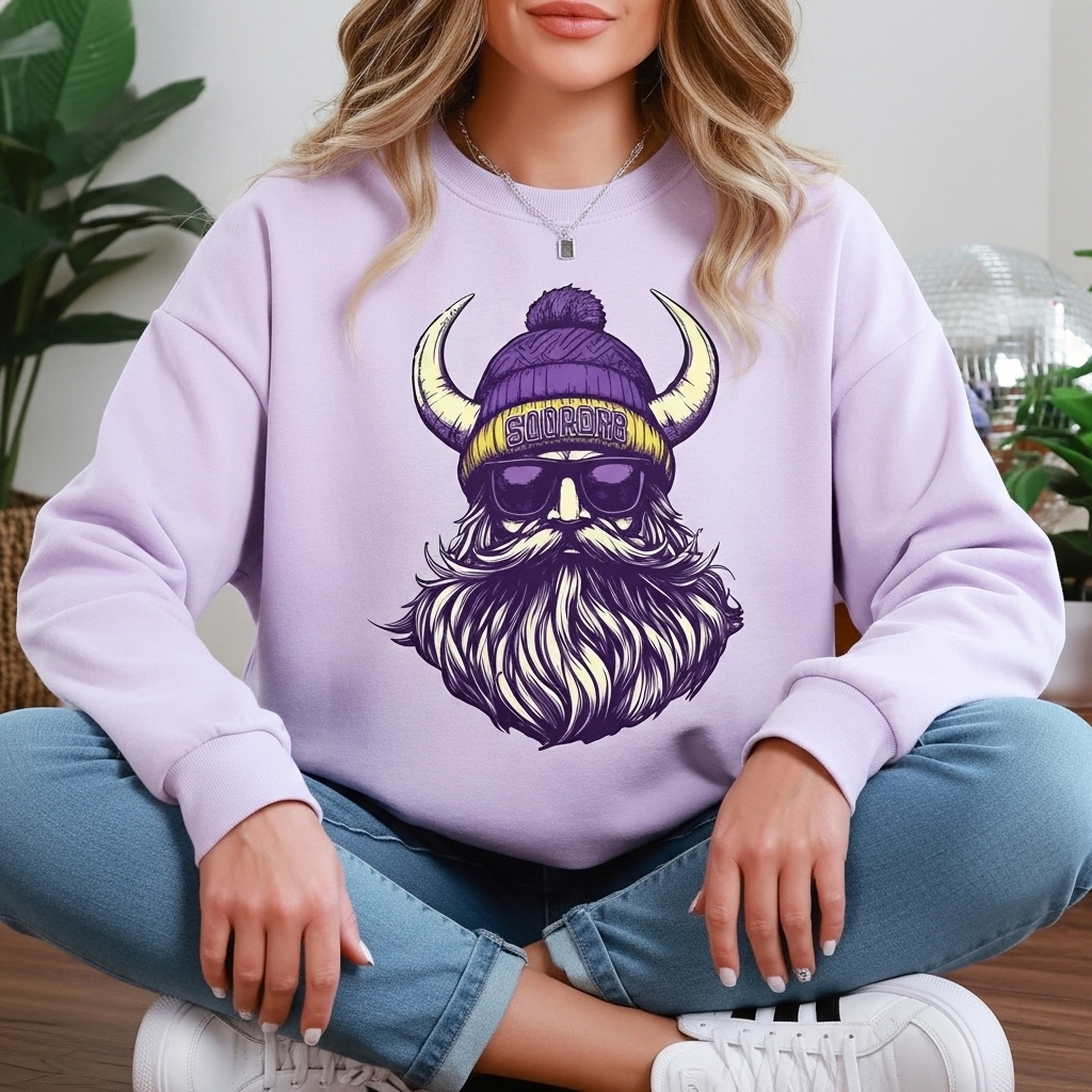 Funny Vintage Minnesota Vikings Football Fan Mascot Sweatshirt
