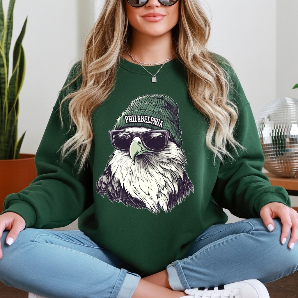Retro Style Philadelphia Eagles Football Mascot Sweatshirt