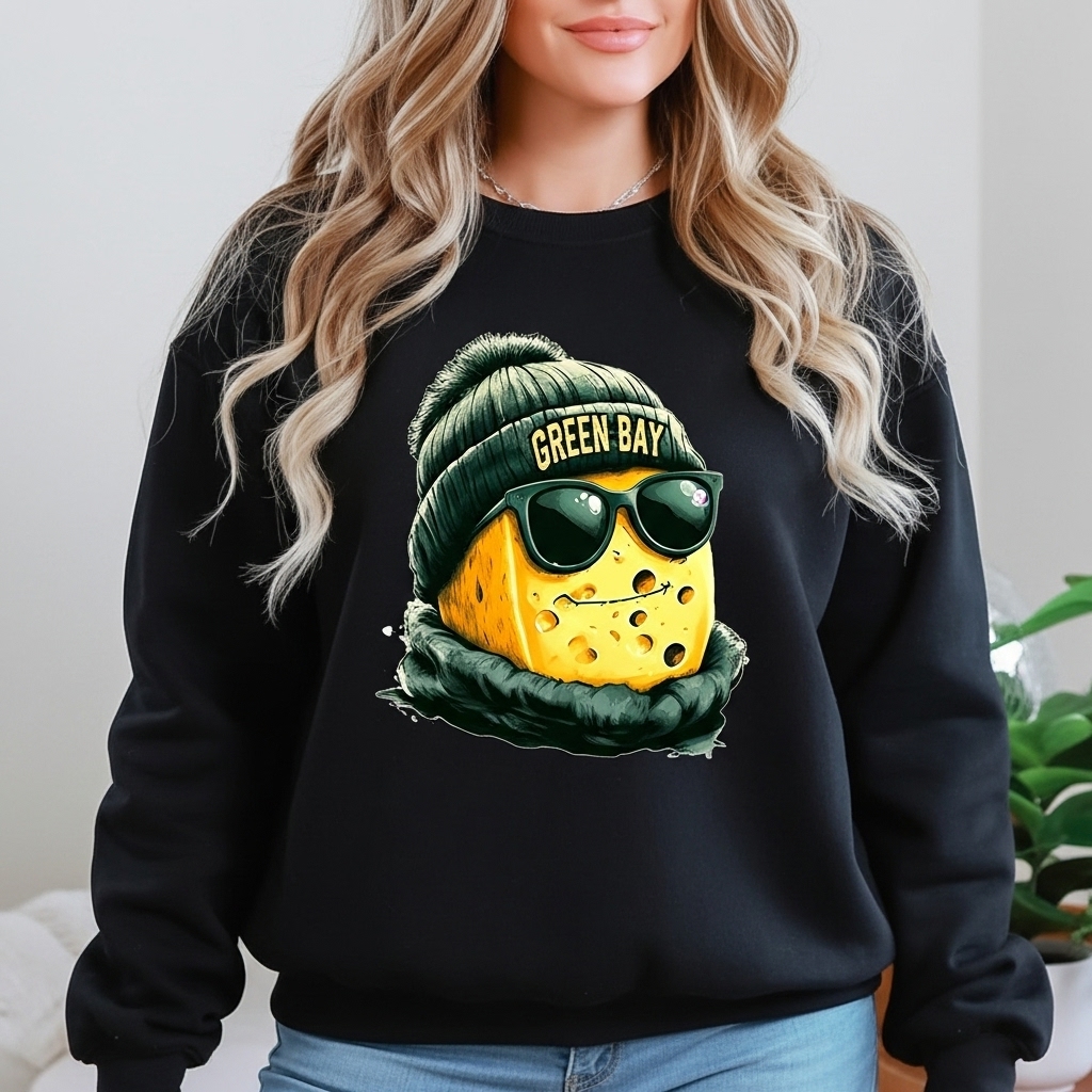 Vintage Crewneck Green Bay Football Fan Mascot Sweatshirt