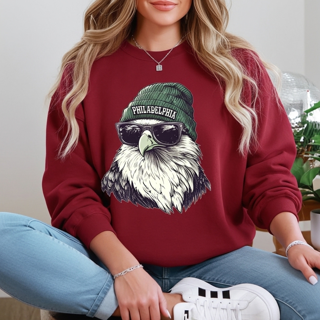 Retro Style Philadelphia Eagles Football Mascot Sweatshirt